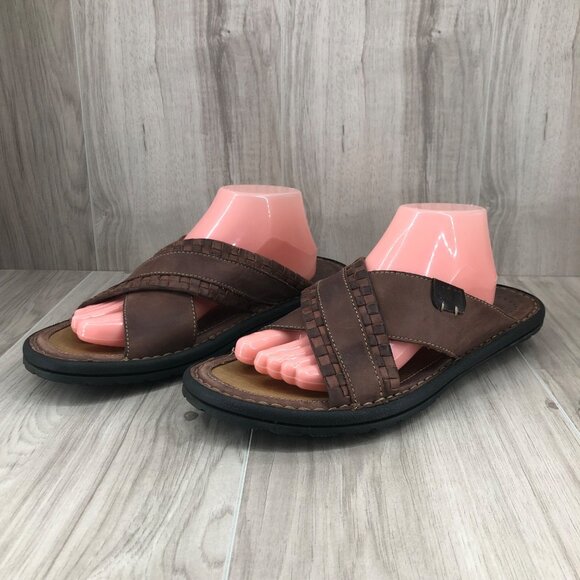 Johnston & Murphy JM Sandals Mens 10M Brown Leather Slip On Shoes main image 10